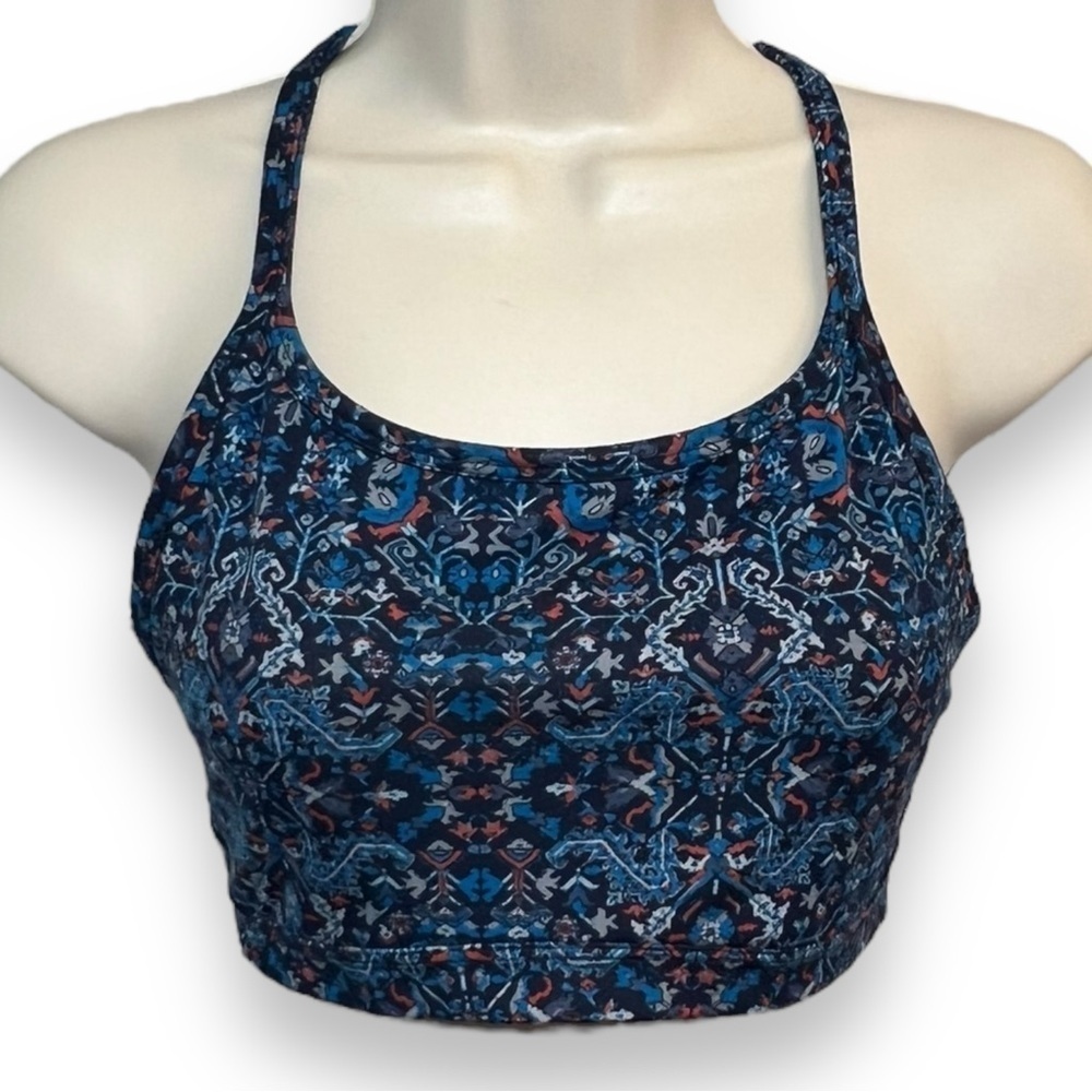 Athleta Women’s Tapestry Chi Sports Bra Navy Size Medium